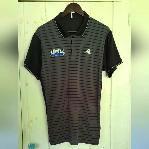 UNE Nor'easters Adidas Striped Soccer Polo Shirt - Picture 1 of 10